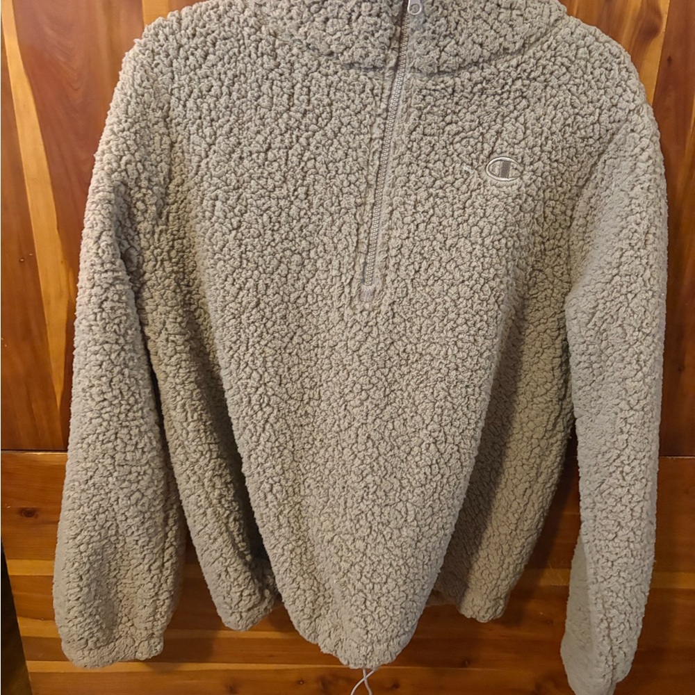 Champion Beige Sherpa Fleece Pullover